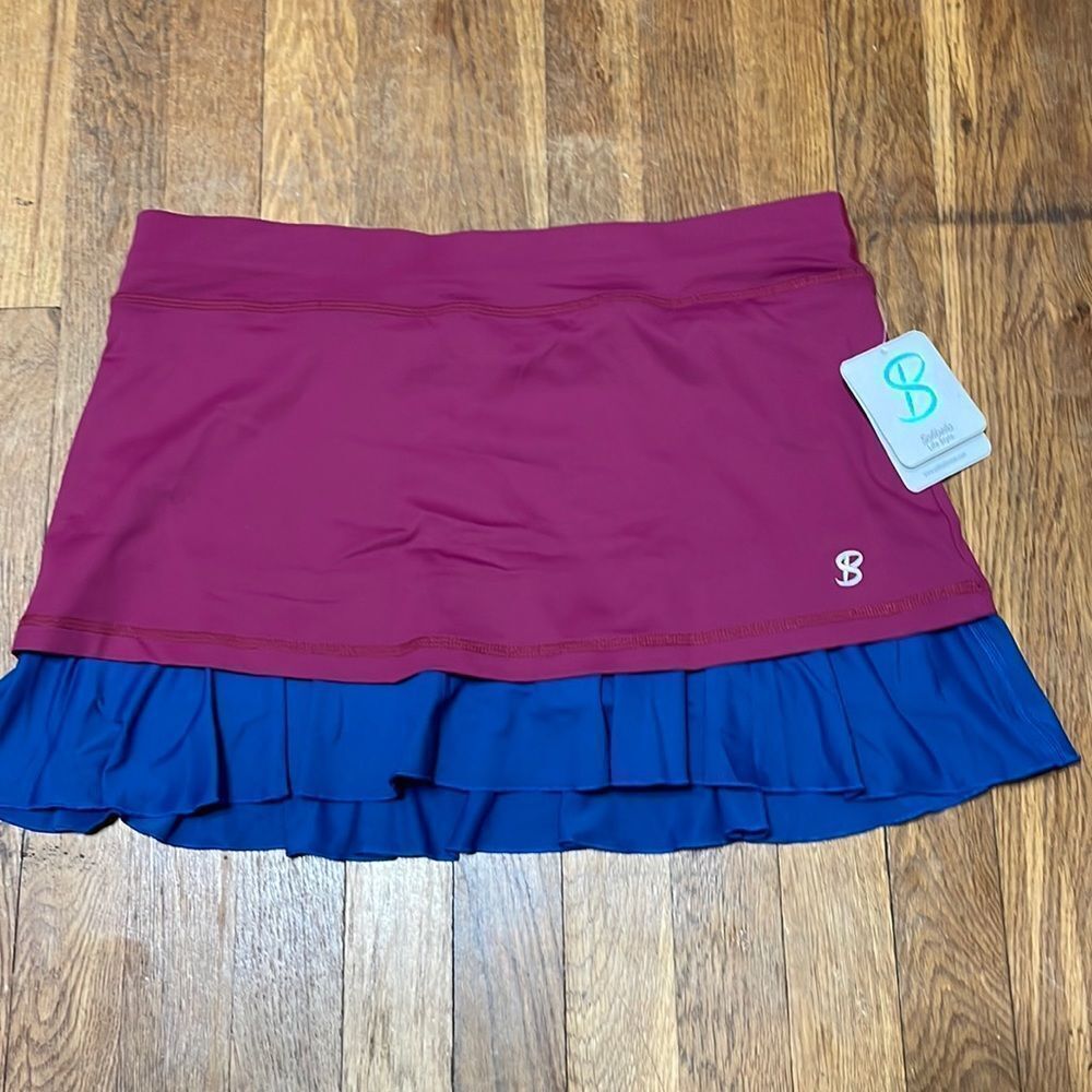 Sofiabella skort tennis skirt purple/blue size L NWT